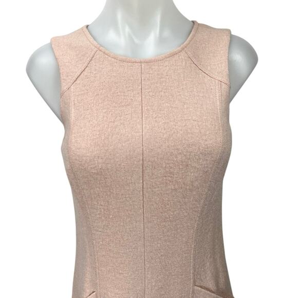 Ann Taylor Women's Pink Wool Sleeveless Pockets Knee Length Shift Tank Dress 2 - Picture 3 of 5